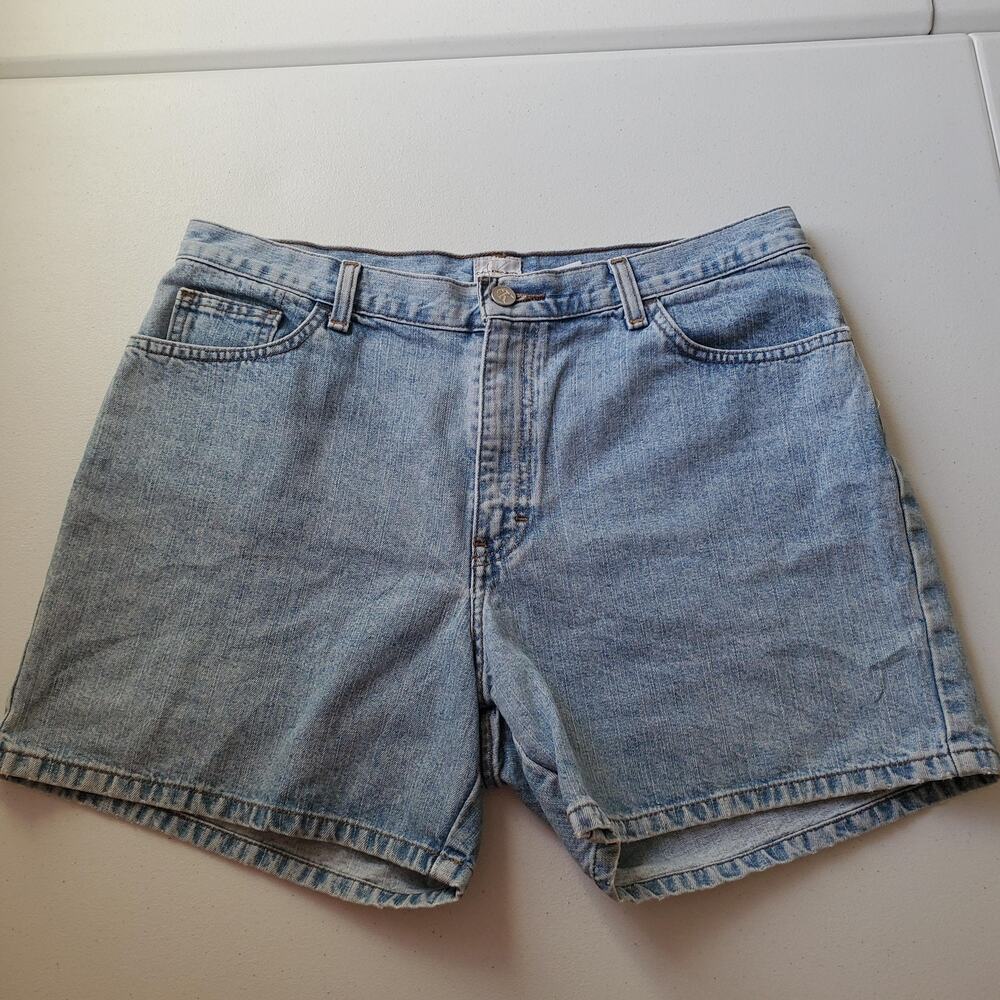 90s Y2K Calvin Klein Denim Shorts Womens 14 Blue Mom High Rise 5" Easy Fit Denim